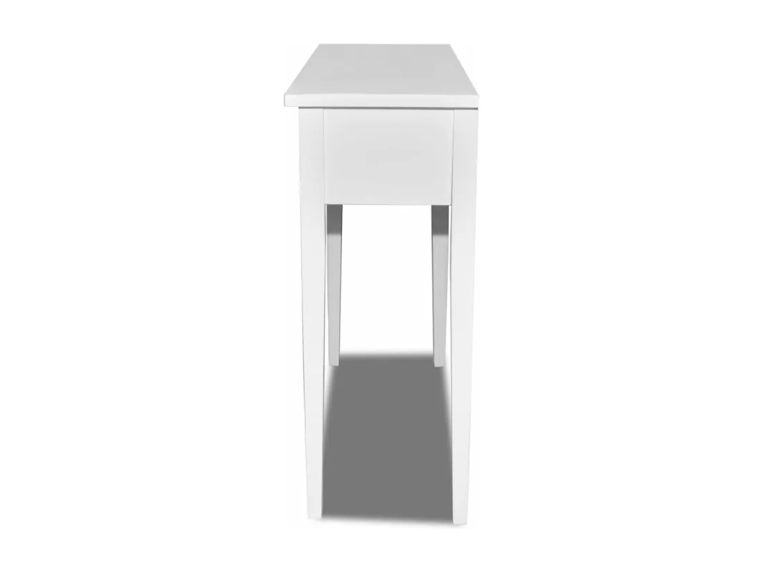 Table de console et coiffeuse avec 2 tiroirs Blanc