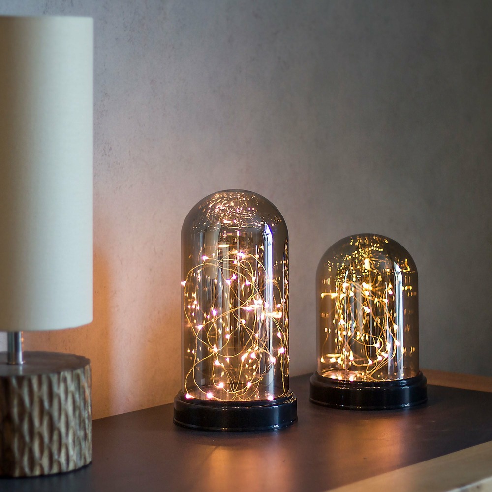 Cloche en verre lumineuse s - vitroled - chromex