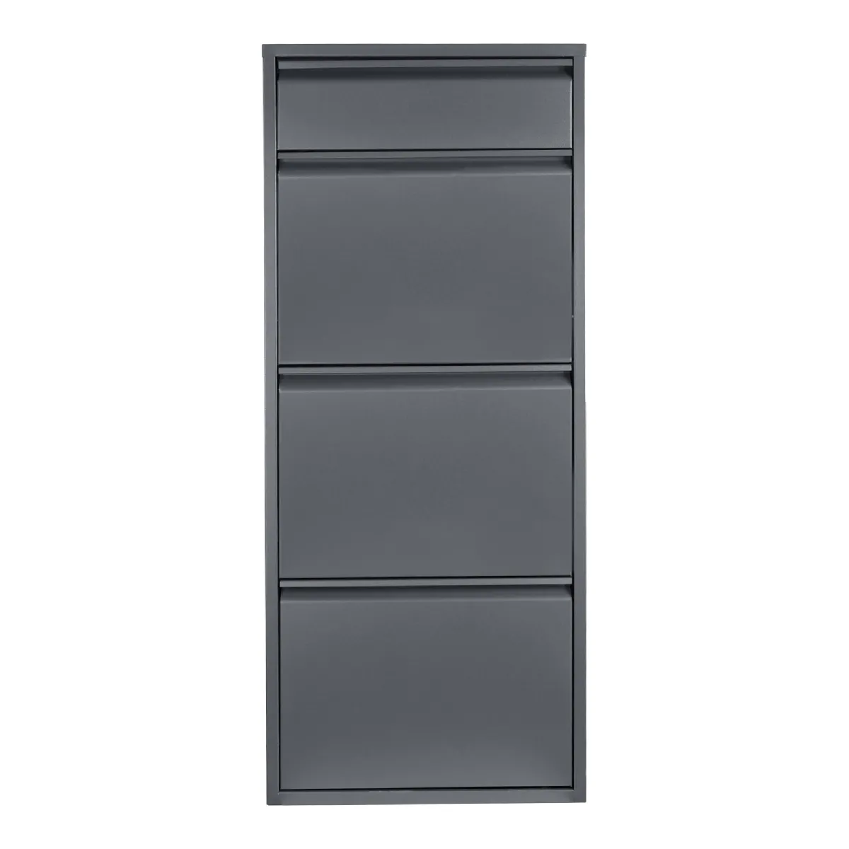 Helloshop26 Meuble à chaussures à 4 tiroirs inclinables - Gris