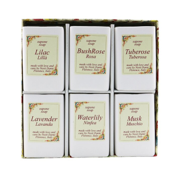 Nesti Dante Conjunto de Sabonetes Notas Florais: (Lilás   BushRose   Tuberosa   Lavanda  Nenúfar   Almíscar) 6x 100g/3.5oz