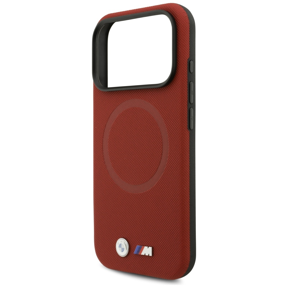 iPhone 17 Pro MagSafe Leder Hardcase Hülle FW Metal Logo (BMHMP17L25PFWSMR) - Rot