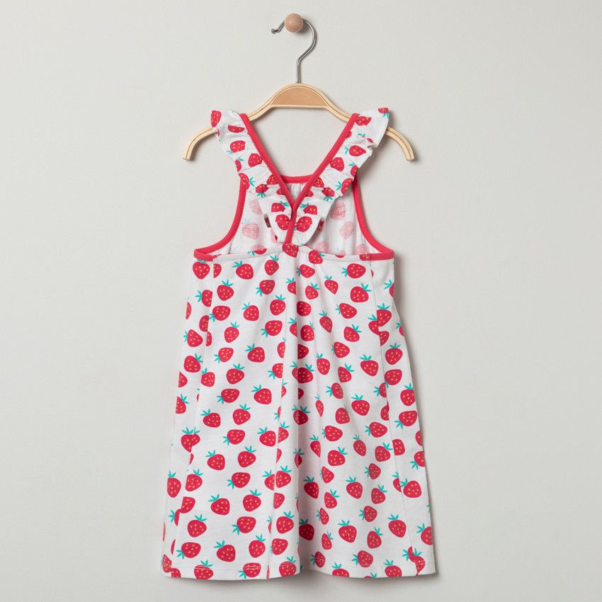 Robe imprimées all-over à bretelles volantées - Blanc