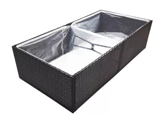 Jardinière bac lit surélevé résine noire 157 x 80 x 40 cm 02_0037451