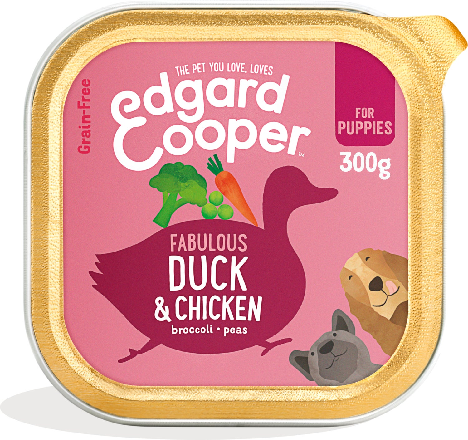 Edgard & Cooper hondenvoer eend en kip puppy 300 g