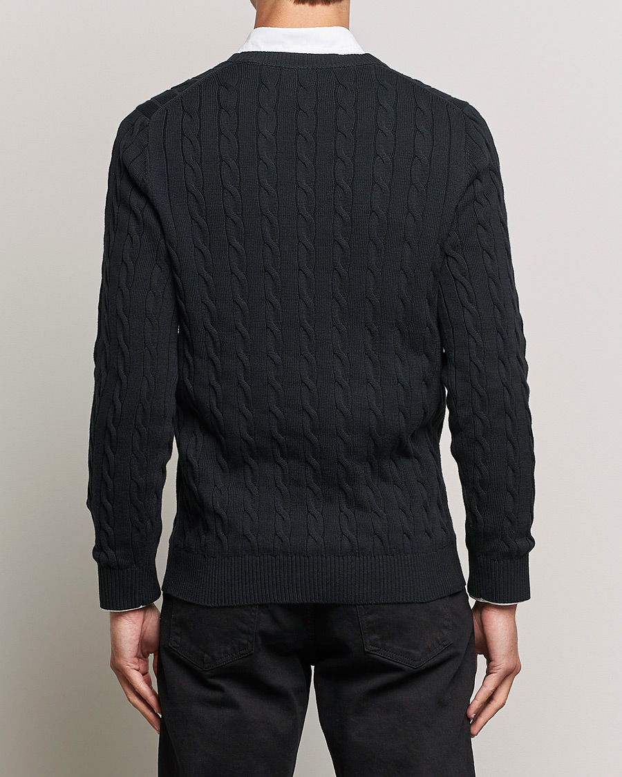 GANT Cotton Cable Crew Neck Black