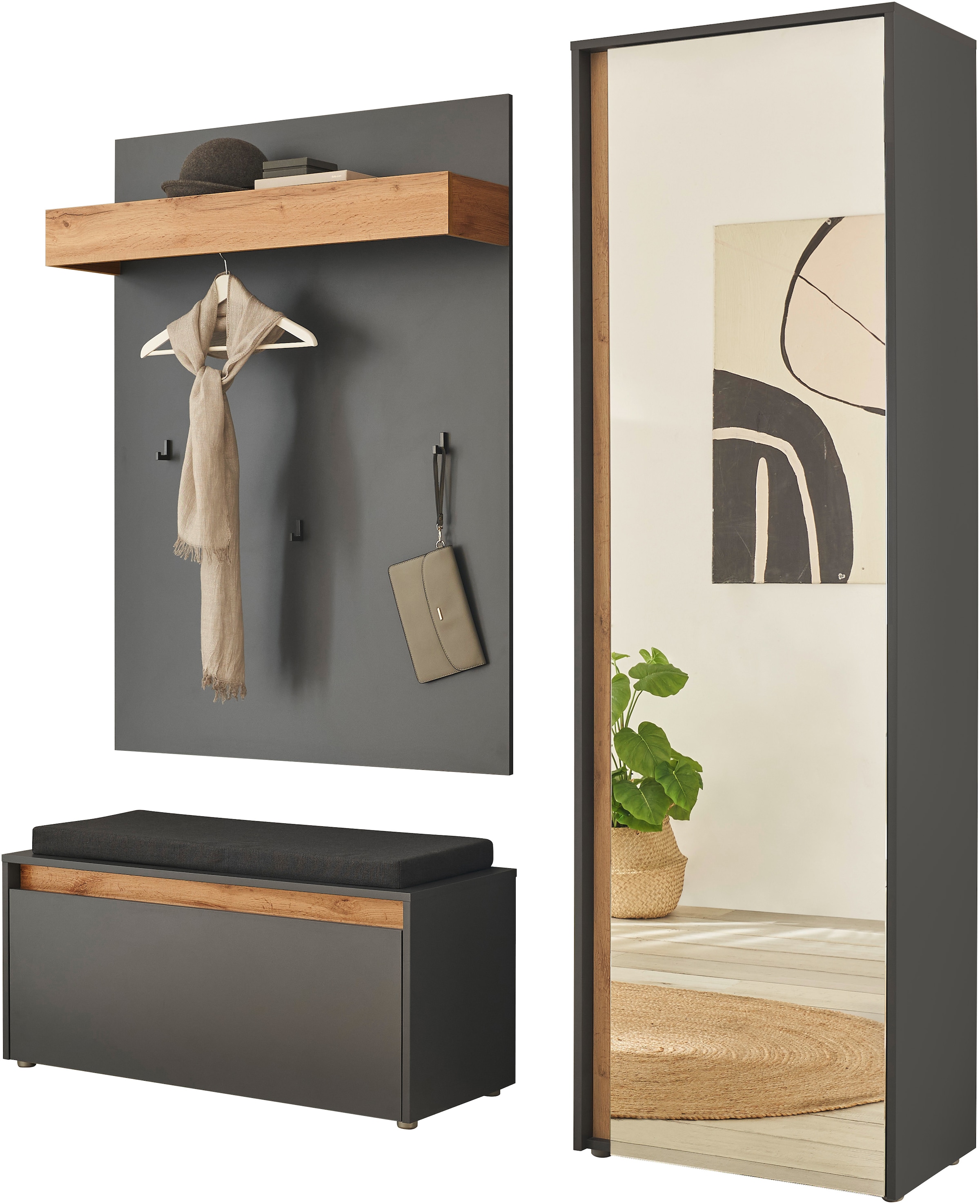 INOSIGN Garderoben-Set »GIRON/CiTY, moderne Garderobe, Komplettset mit viel Stauraum« Komplett-Set, 3 Stk. tlg.