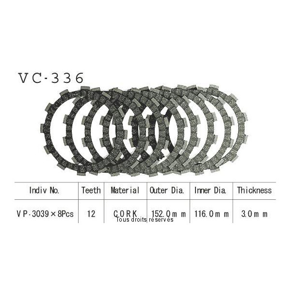 Kyoto - Disques garnis d'embrayage VC336