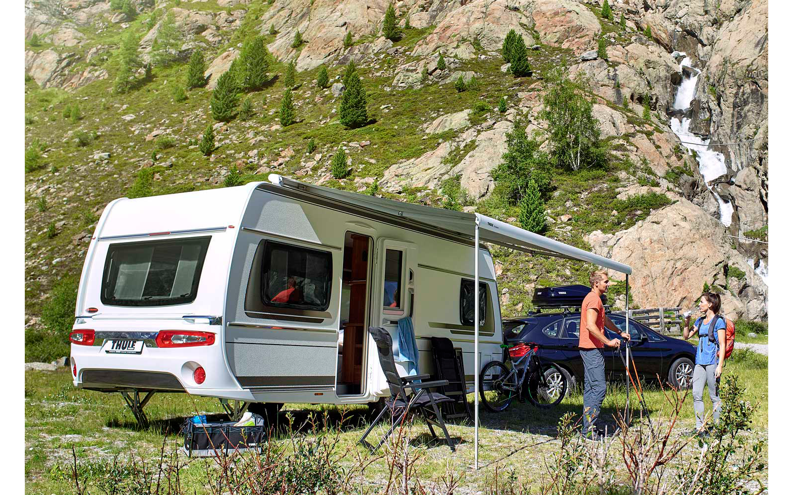 Thule Omnistor 6300 Dachmarkise Gehäusefarbe Eloxiert Tuchfarbe Mystic Grey 3,25 m