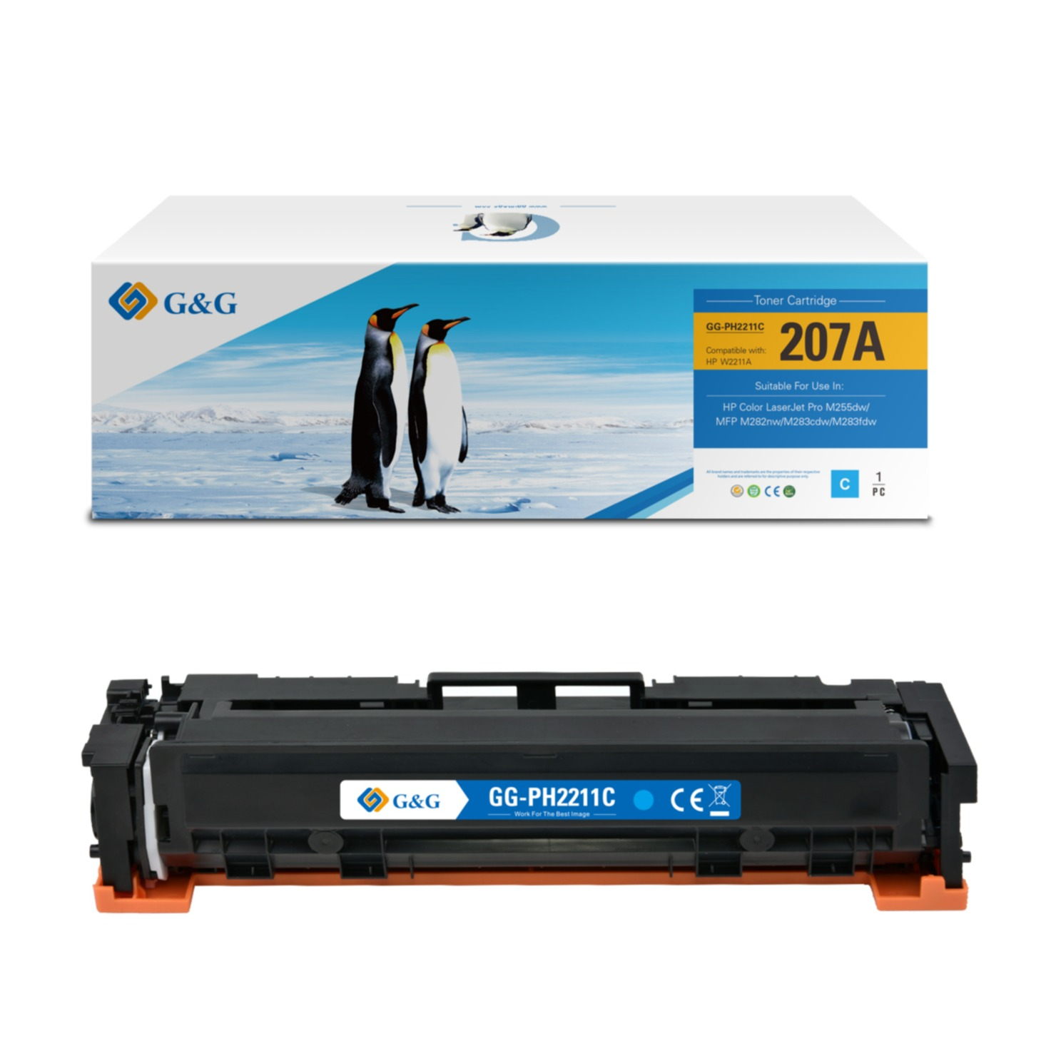 Ersetzt HP 207A Laser Toner Drucker Printer Tonerpatrone (1350 Seiten) - Blau
