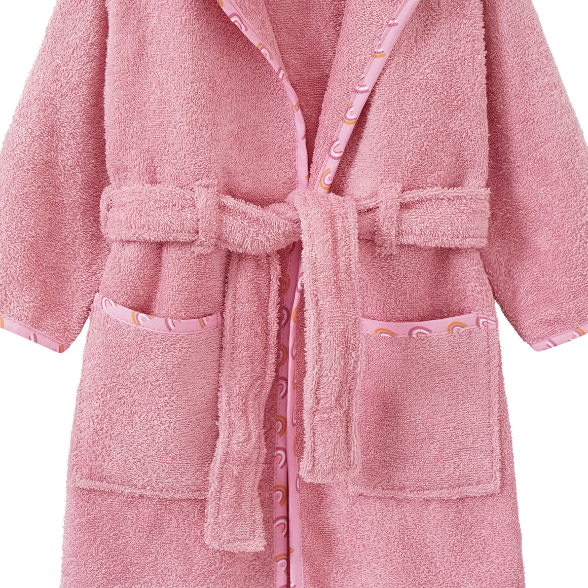Topomini Baby Bademantel mit Hasen-Applikation rosa