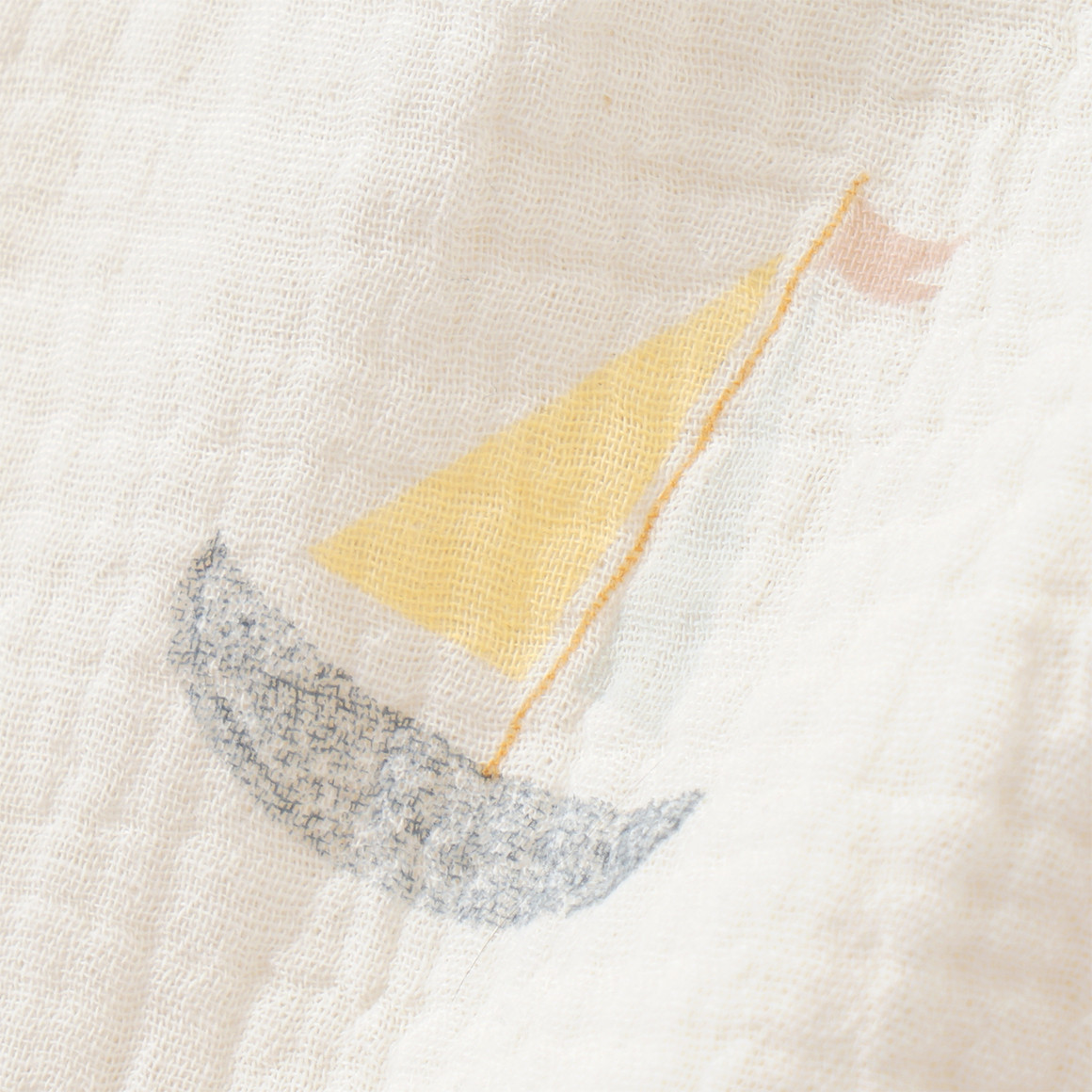 Topomini Baby Musselin-Schlafsack mit Segelbooten creme