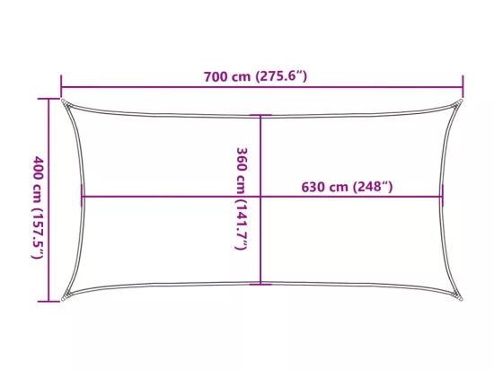 Voile d'ombrage 160 g/m² rectangulaire gris clair 4x7 m PEHD