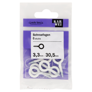 KARWEI Schroefogen wit 3,3mm - 30,5mm 6st.