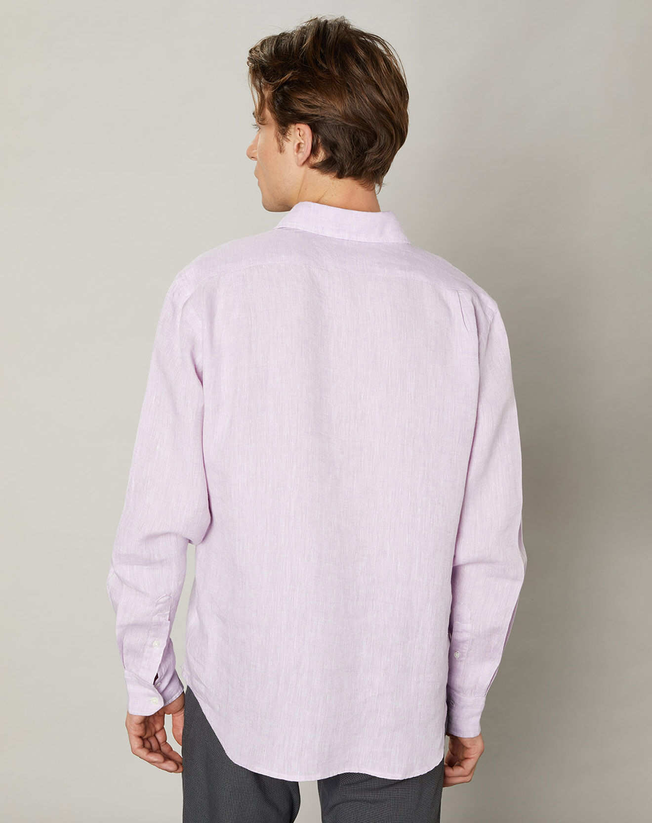 Hartford Chemise regular 100% Lin Paul parme