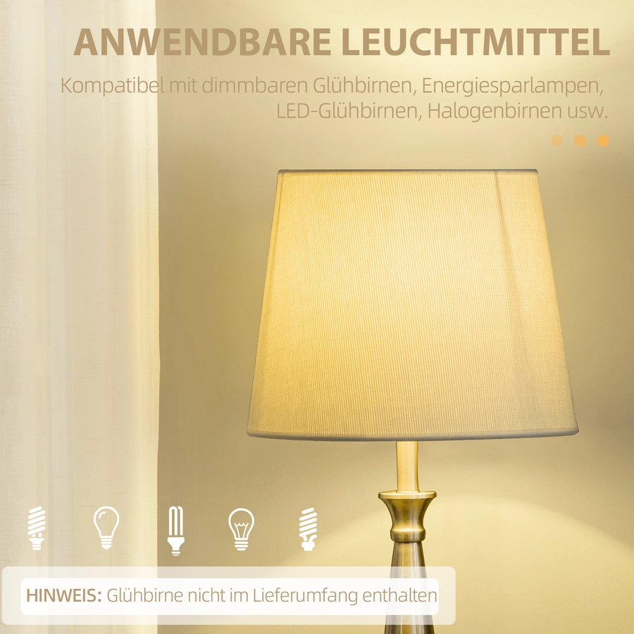 HOMCOM Stehlampen-Set mit E37 Fassung weiß