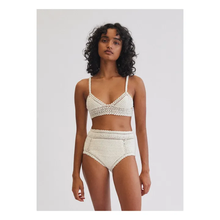 She Made Me Bas de Maillot Taille Haute Essential Crochet | Naturel