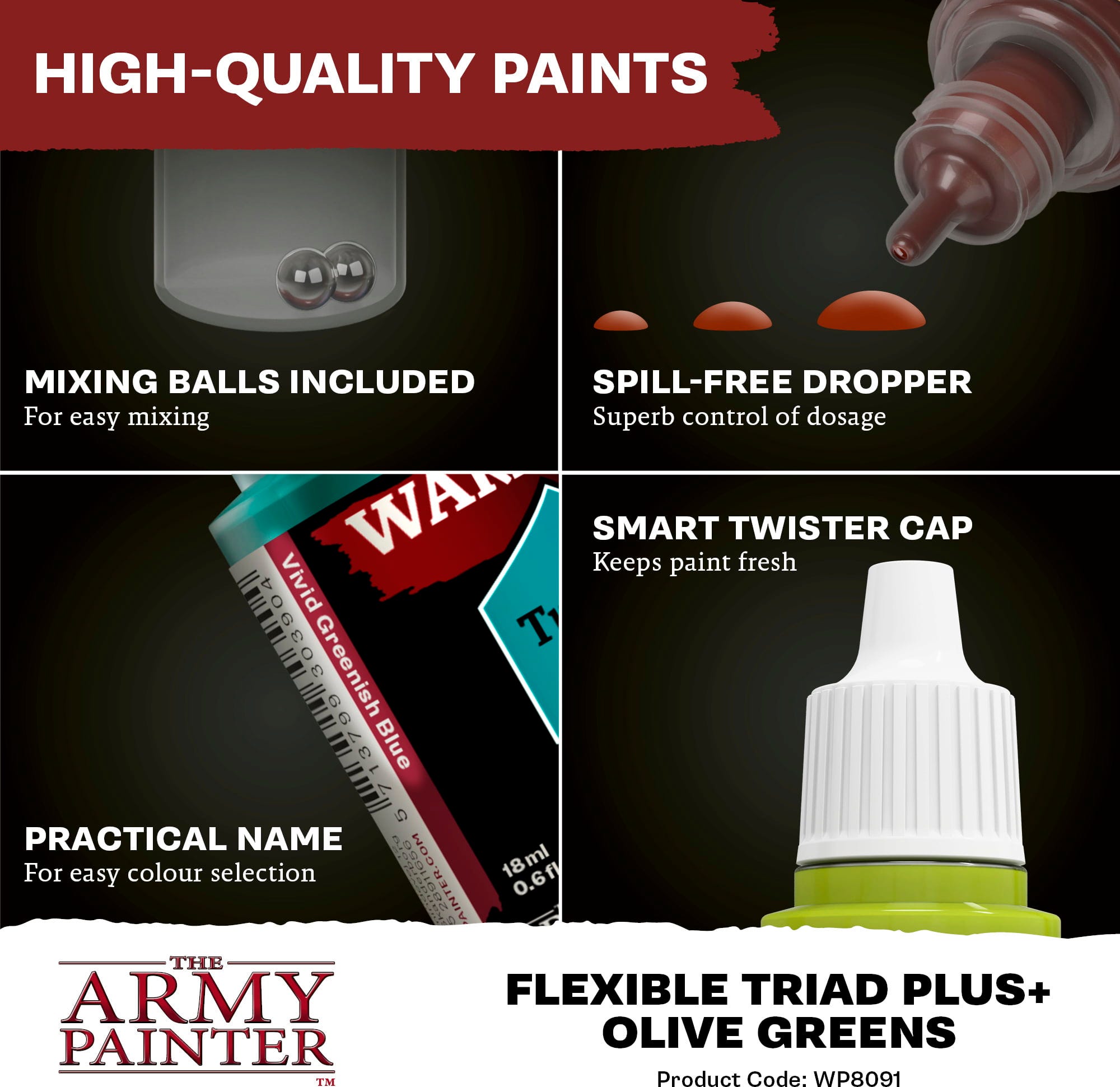 The Army Painter  Warpaints Fanatic: Olive Greens Flexible Triad PLUS+    Wenn Grün zur Geheimwaffe wird!