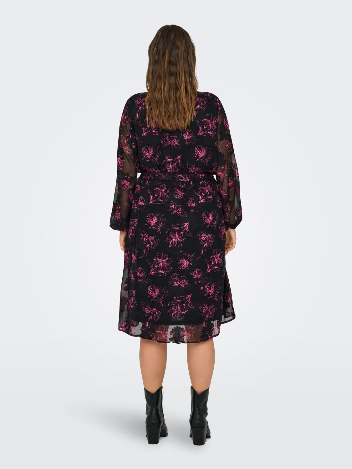 CARMELENA Langes Kleid Fuchsia Purple