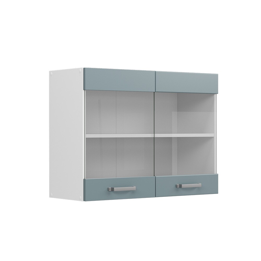 Vicco Glashängeschrank Küchenschrank R-Line Solid Weiß Blau Grau 80 cm modern
