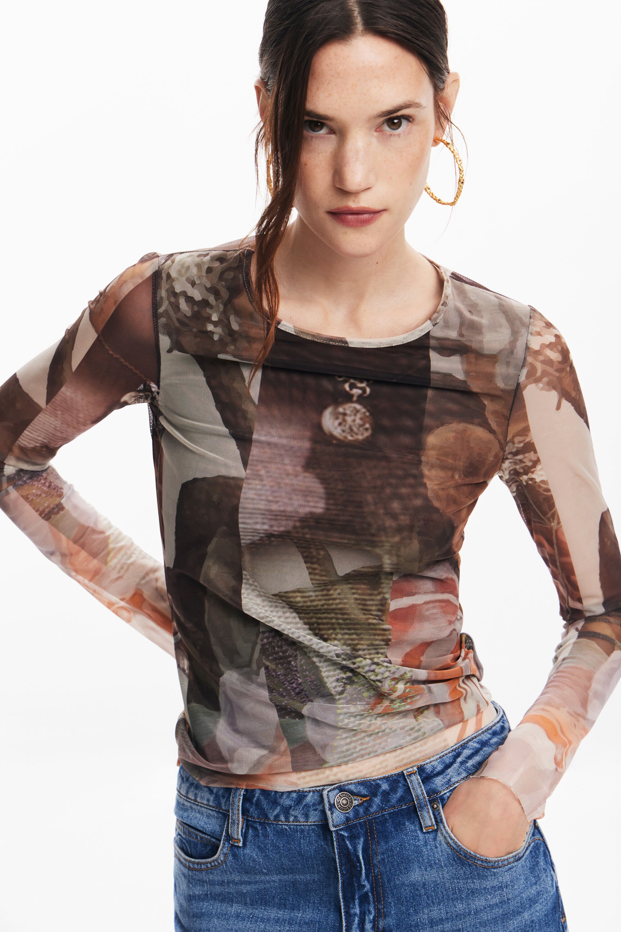 Camiseta estampado flores