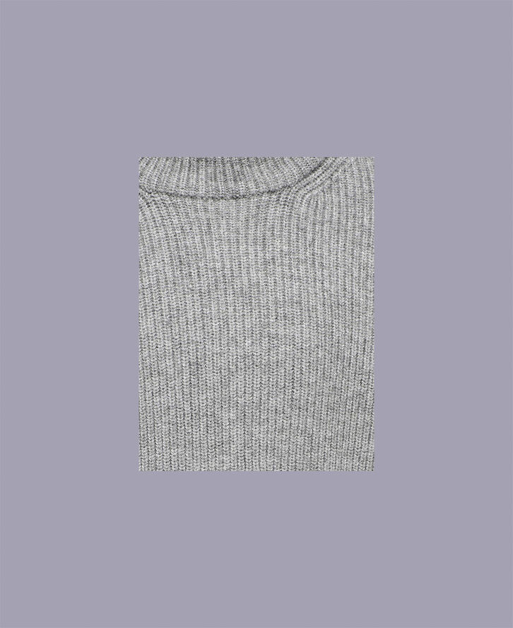 ONLY KOGANNE LS FOLD UP PULLOVER KNT Grå