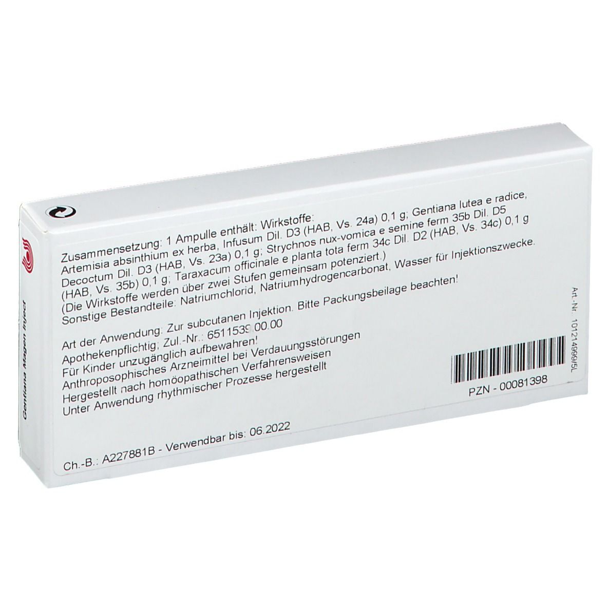 WALA® Gentiana Magen Inject Ampullen