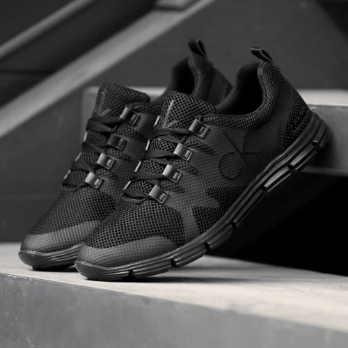 Baskets Runner Sneaker Lace Up 0086 Full Black