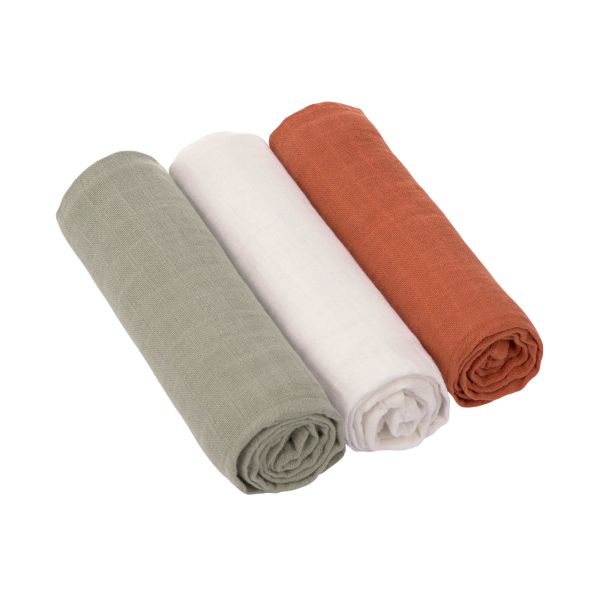 Lässig Swaddle & Burp Blanket L Milky 85 x 85 cm