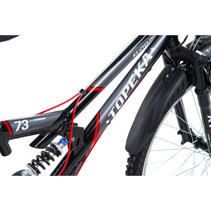 KS Cycling Mountainbike Fully ATB 26 Topeka Grau-Rot