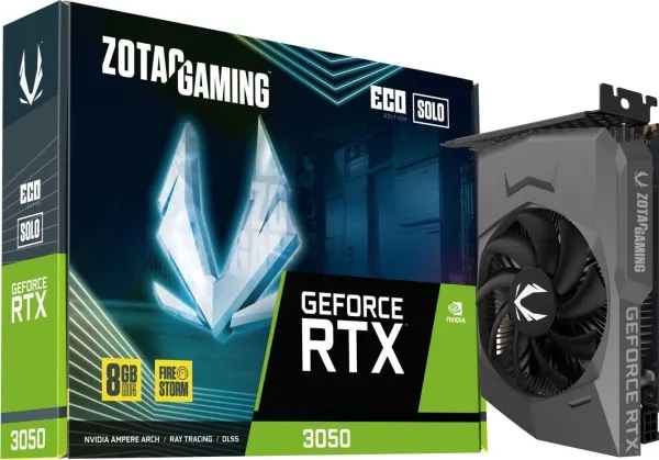 ZOTAC GAMING GeForce RTX 3050 ECO SOLO - Grafikkort - GF RTX 3050 - 8 GB GDDR6 - PCIe 4.0 x8 - 3 x DisplayPort, HDMI