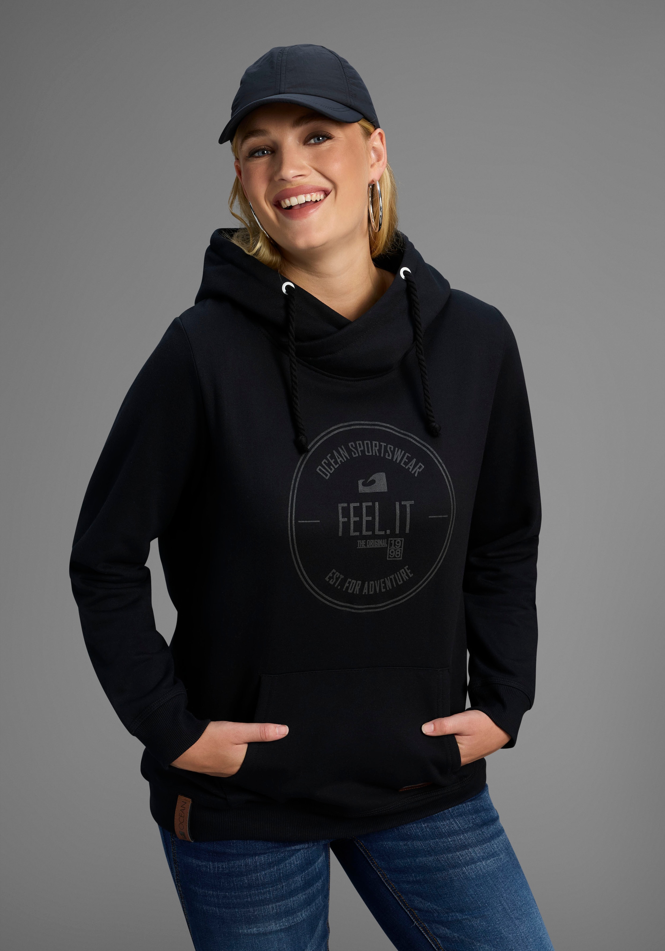 Ocean Sportswear Kapuzensweatshirt , Langarm,  figurumspielender Schnitt,  aus elastischem Material