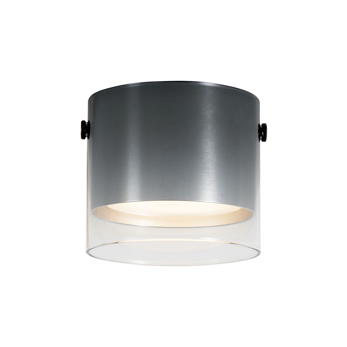 Moderne opbouwspot gunmetal met glas - Drain