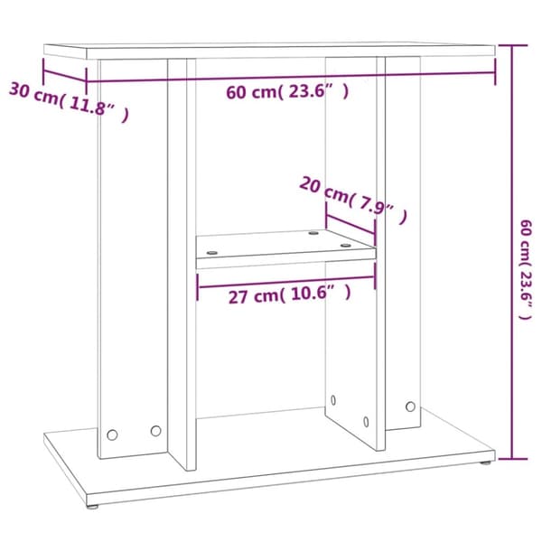 vidaXL Akvariumstativ hvit 60x30x60 cm konstruert tre