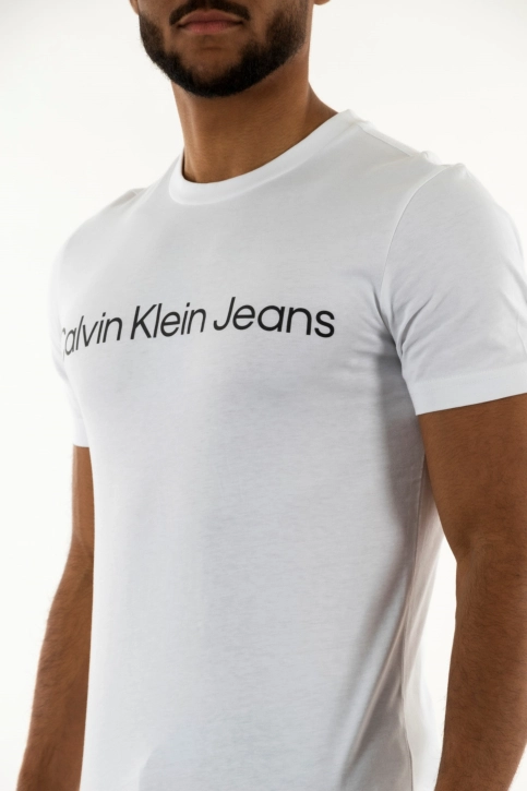 Tee shirt calvin klein jeans core institutional yaf bright white