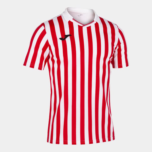 Camiseta Joma Copa II de manga curta branca e vermelha