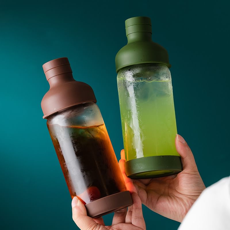 Koringa - Glazen drinkfles / siliconen hoes / set (verschillende ontwerpen)