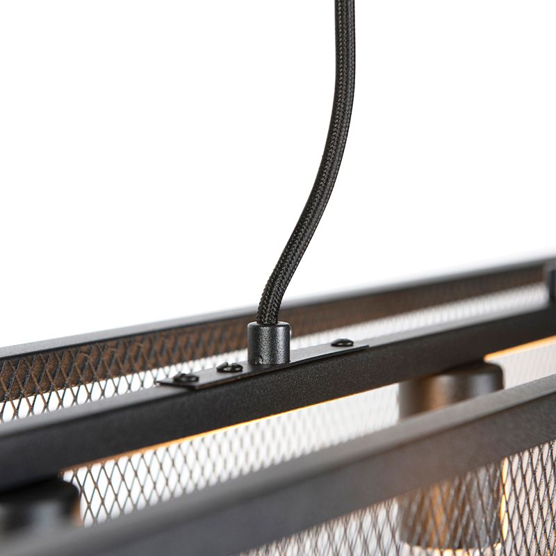 Smart industriële hanglamp zwart incl. 4 WiFi A60 - Cage Wire