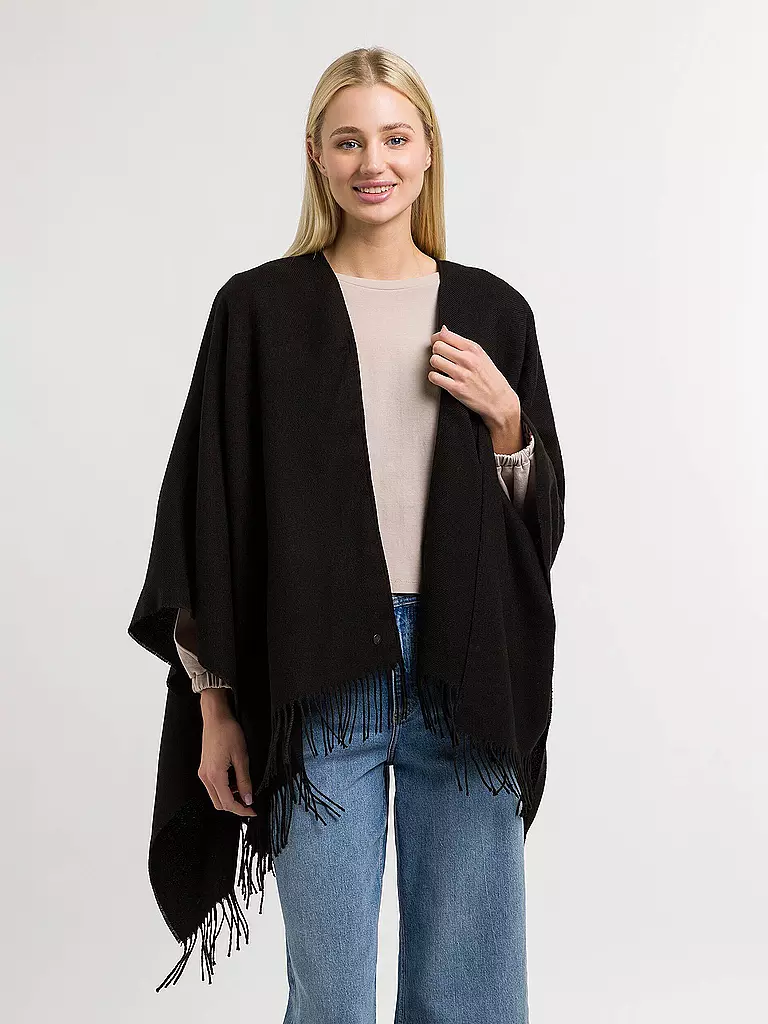 FRAAS Poncho - Cape RUANA schwarz