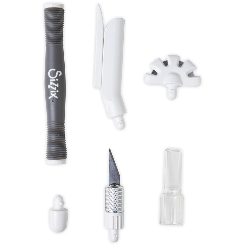 SIZZIX Bastelwerkzeug-Set Surfacez, weiss/schwarz