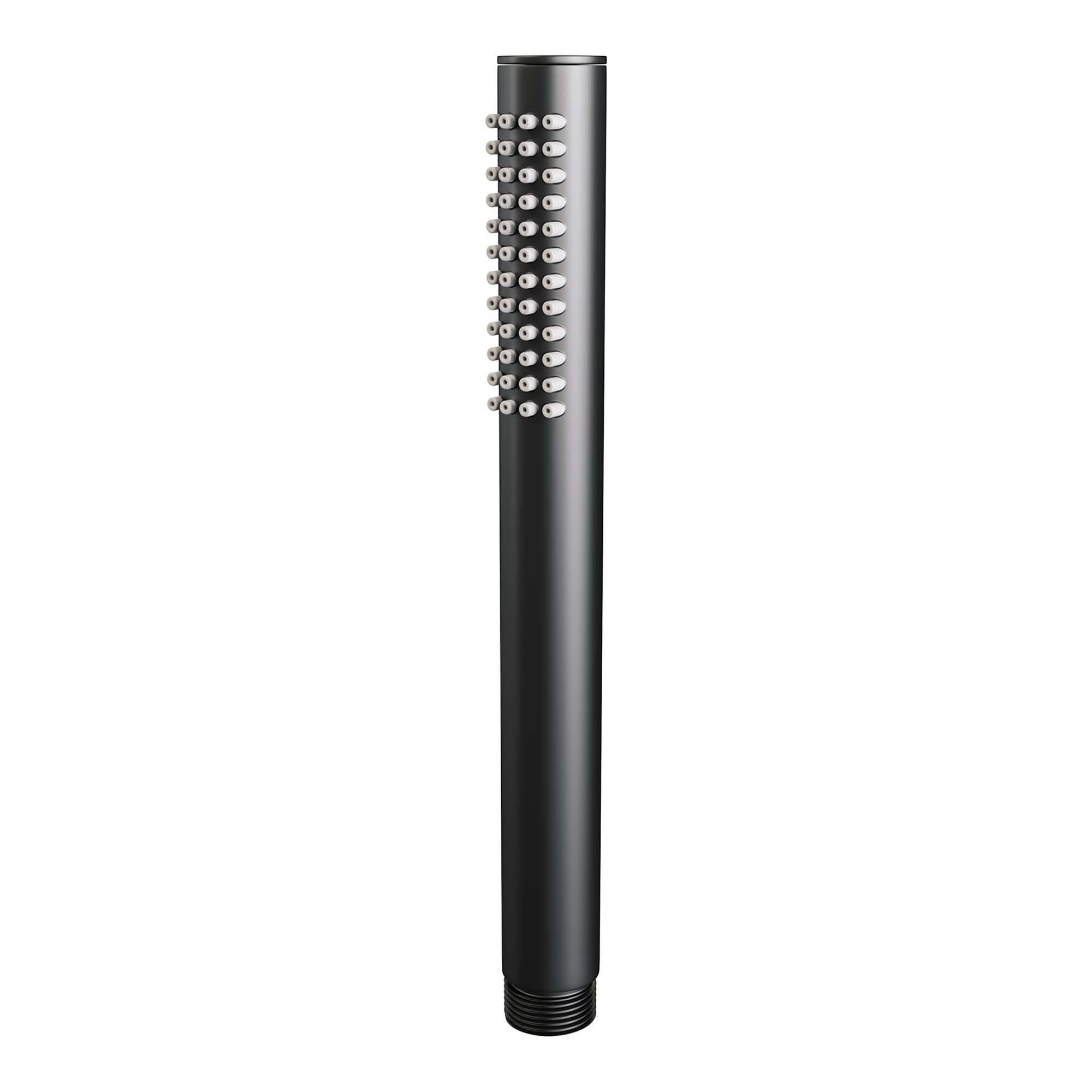 Brauer Black Carving thermostatische badkraan met wandhouder en staafhanddouche mat zwart