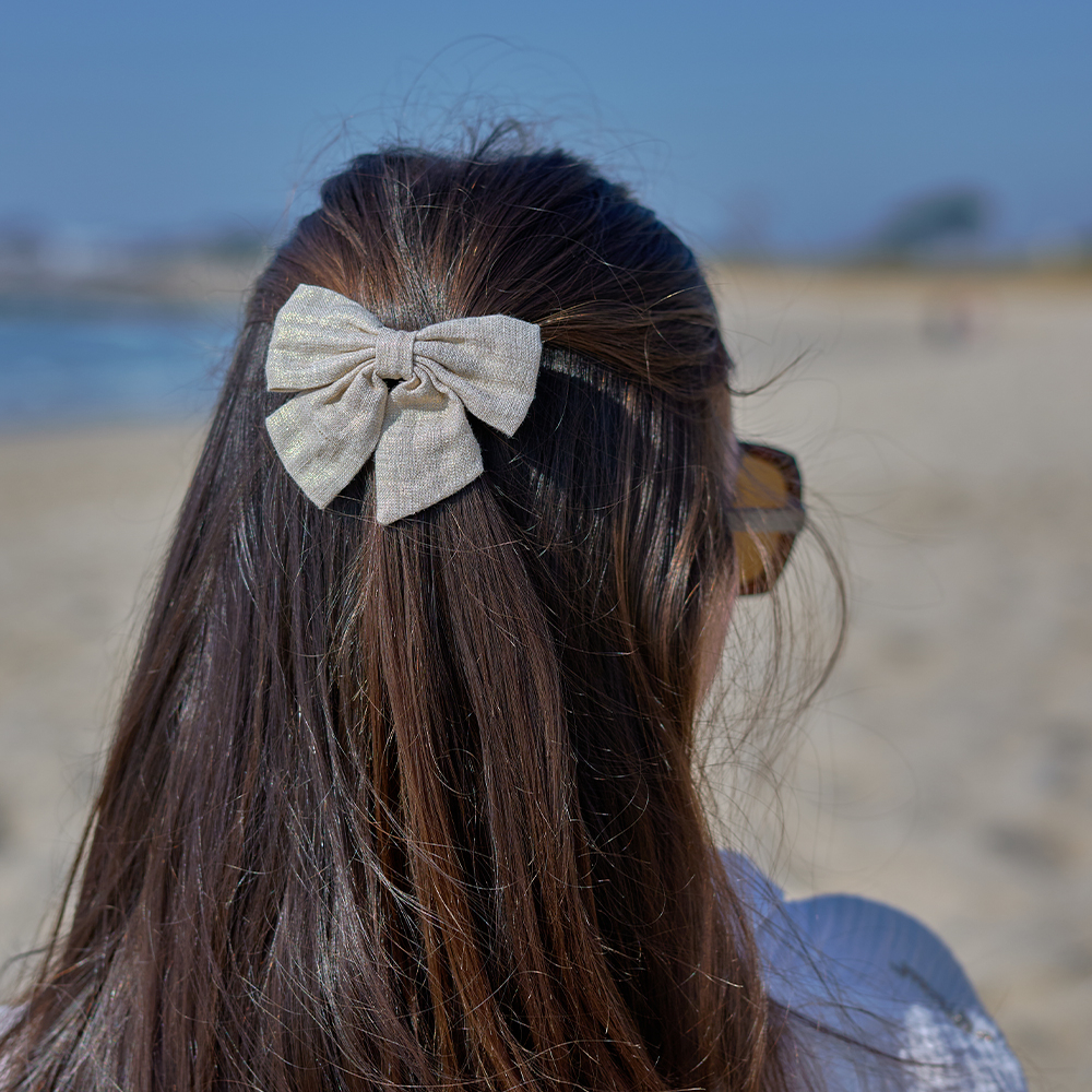 Barrette Noeud Papillon Lin Pailleté
