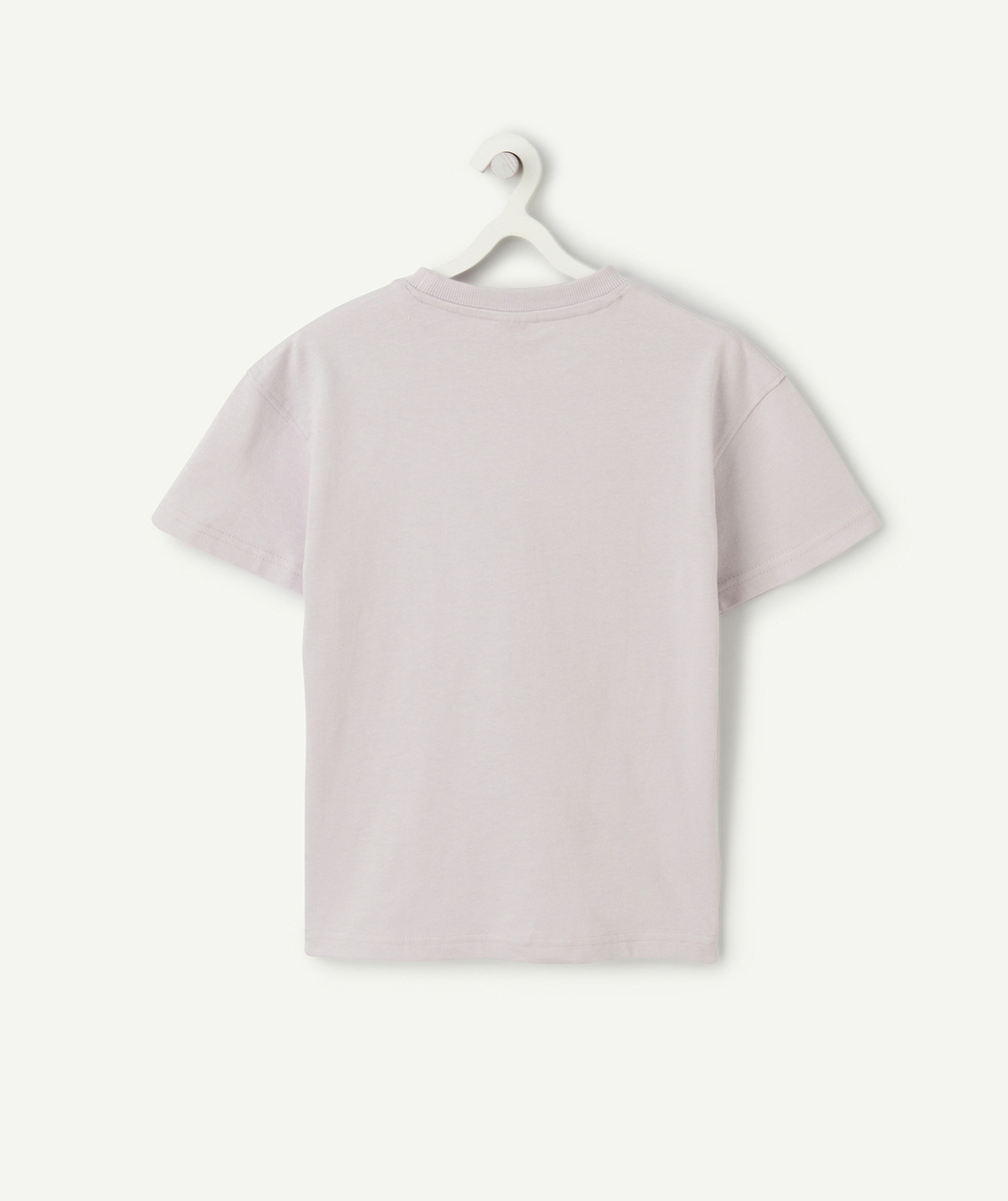 t-shirt garçon en coton bio violet broderies thème beach