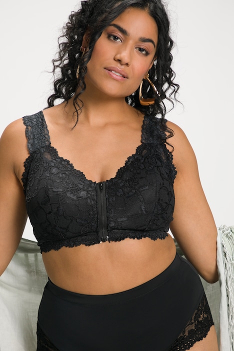 Bralette, Spitze, Reißverschluss, ohne Bügel