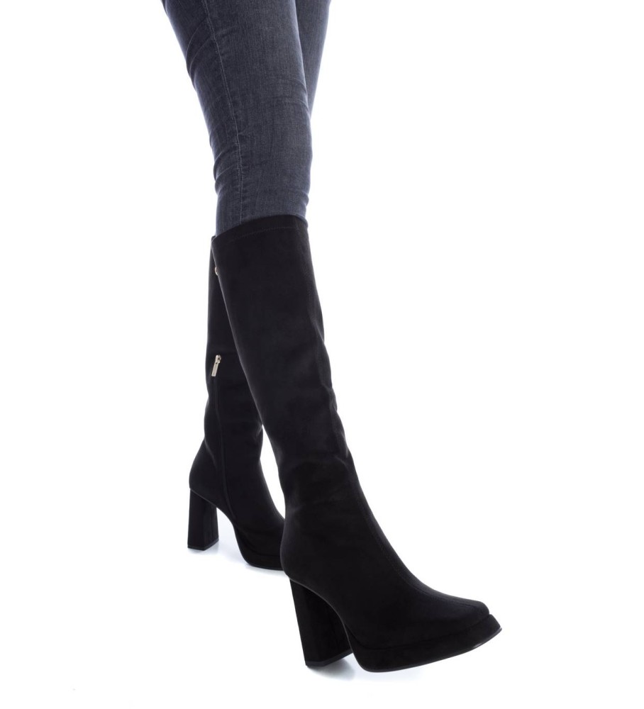Botas Xti 141981 Pretas - Altura do salto: 9 cm -
