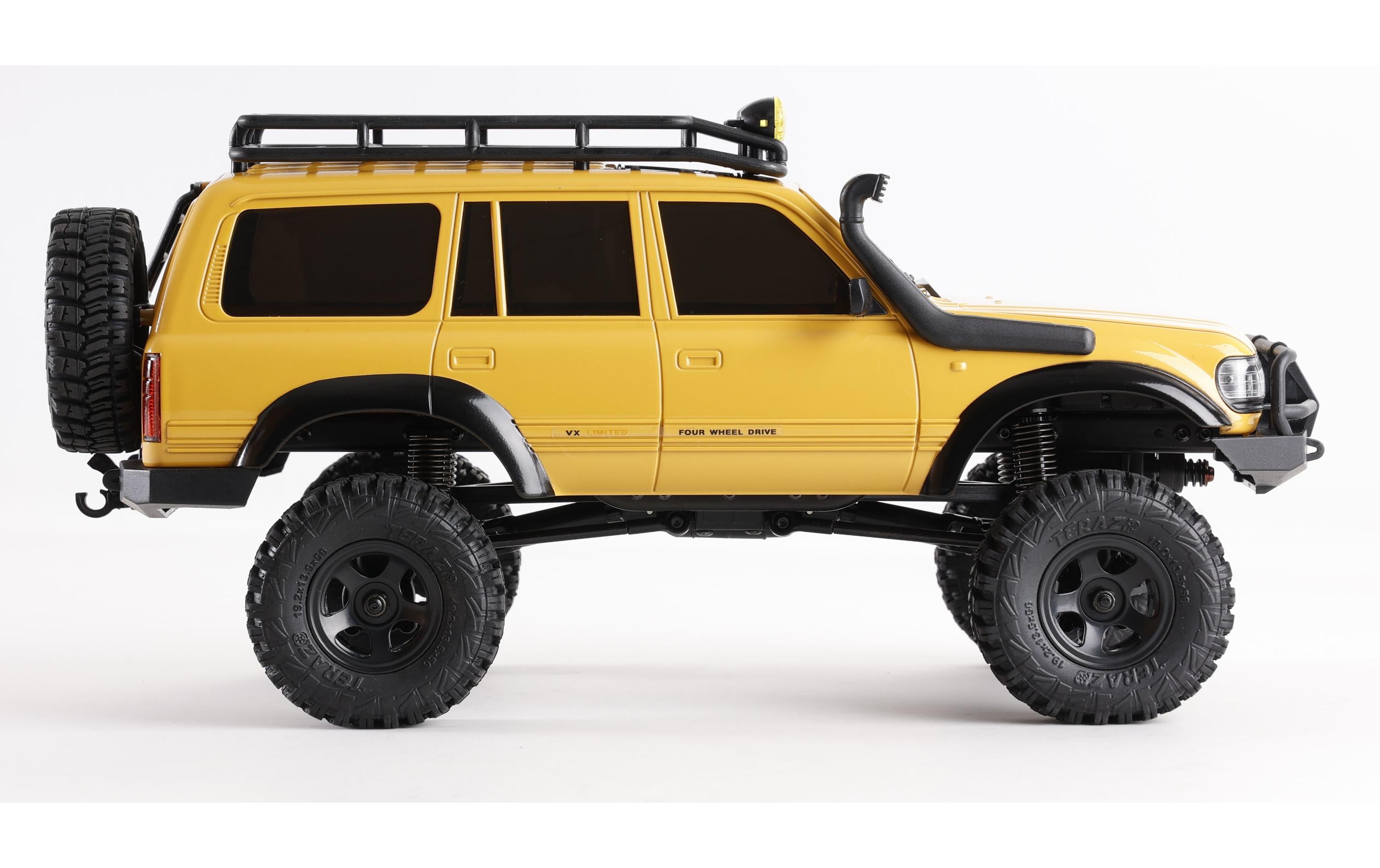 Scale Crawler FCX18 Toyota LC80 Gelb, RTR, 1:18<br>Mini Rock Crawler mit detaillierter Toyota Landcruiser Karosserie und 2-Gang Getriebe