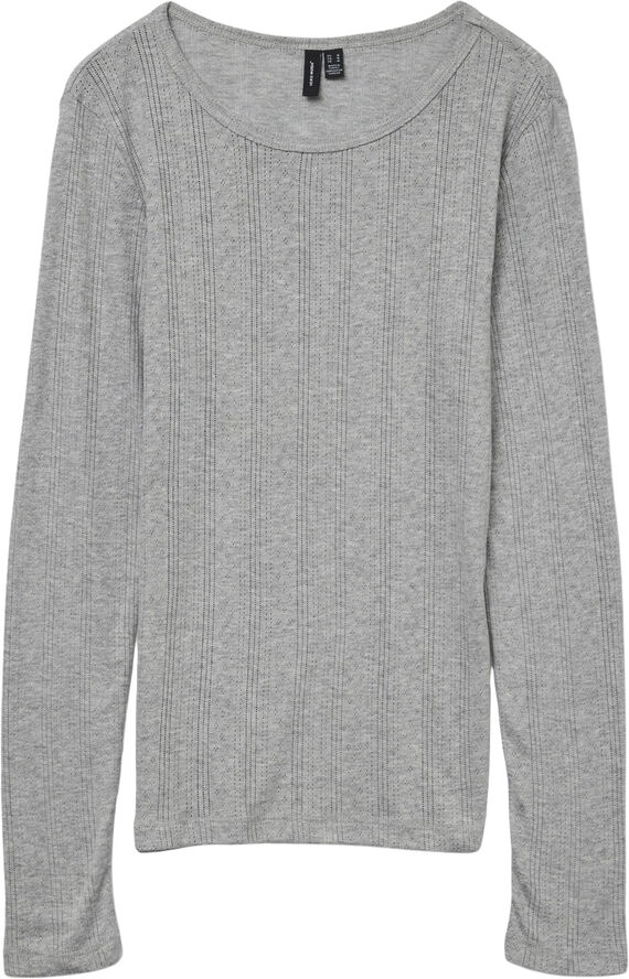 Vero Moda VMLISA POINTELLE LS TOP JRS NOOS Light grey melange