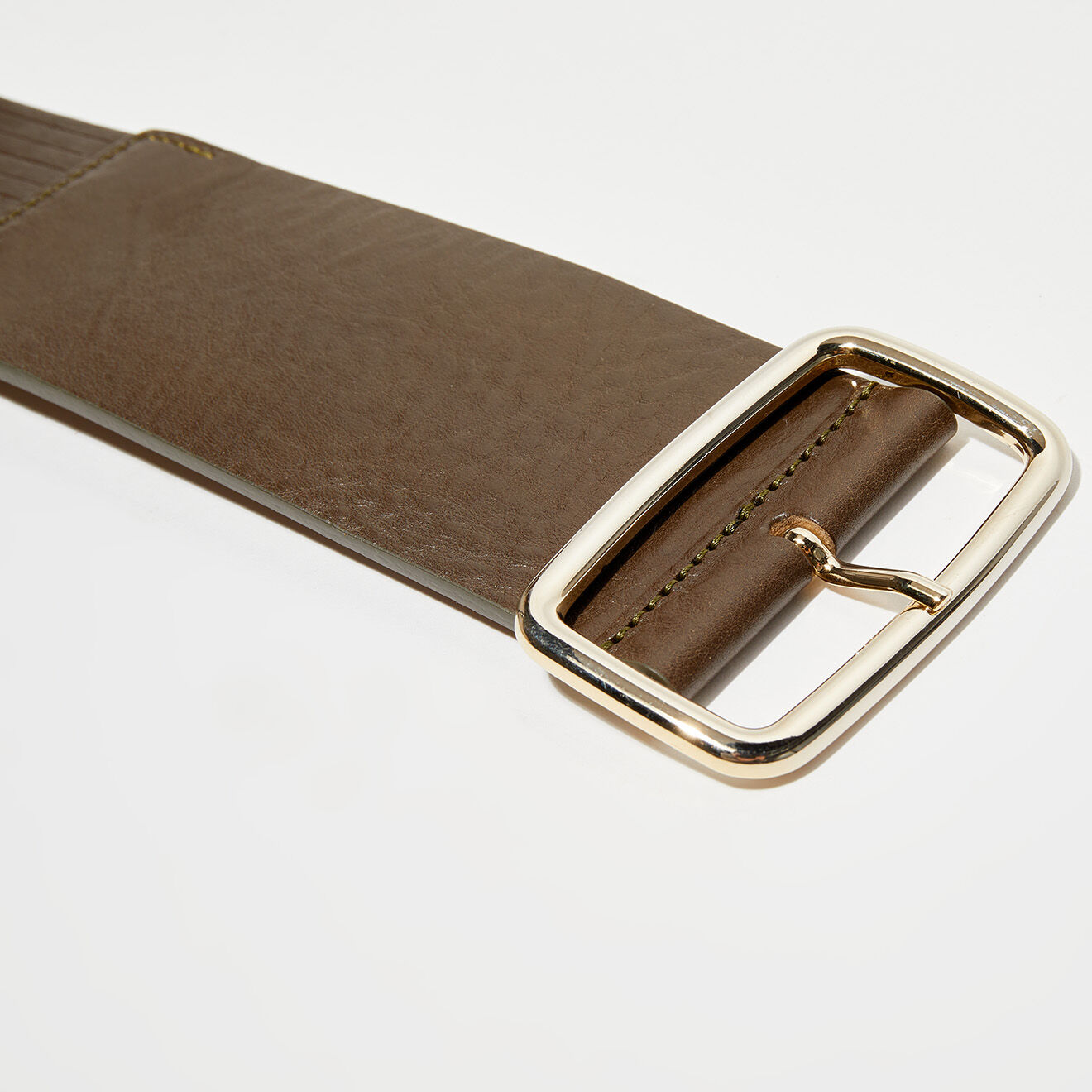Chloé Stora Ceinture large en Cuir Zazie kaki