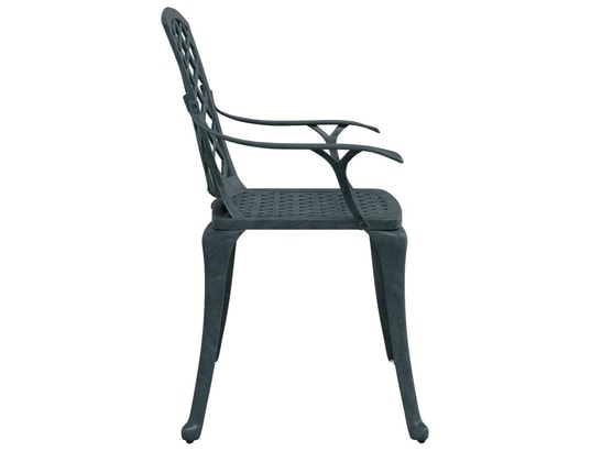 VIDAXL - Chaises de jardin lot de 2 vert aluminium coulé