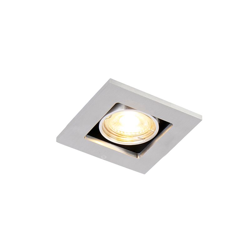 Moderne inbouwspot aluminium draai- en kantelbaar GU10 50mm - Qure