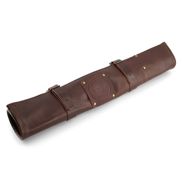 Trousse à couteaux artisanale en cuir 5 emplacements chocolat Witloft